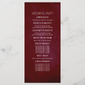 Hochzeitsprogramme in Burgund Rot und Rosa Programm (Rückseite)