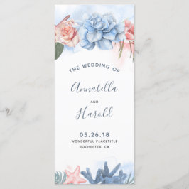 Hochzeitsprogramme in Dusty Blue und Blush Programm
