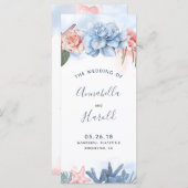 Hochzeitsprogramme in Dusty Blue und Blush Programm (Vorne/Hinten)