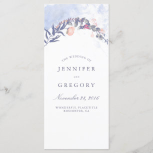 Hochzeitsprogramme in Dusty Blue und Blush Programm