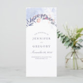 Hochzeitsprogramme in Dusty Blue und Blush Programm (Stehend Vorderseite)
