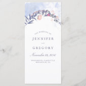 Hochzeitsprogramme in Dusty Blue und Blush Programm (Vorderseite)