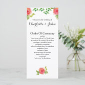 Hochzeitsprogramme in Korallenrosa Programm (Stehend Vorderseite)