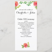 Hochzeitsprogramme in Korallenrosa Programm (Vorderseite)