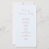 Hochzeitsprogramme in rosa und blau (Rückseite)