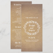 Hochzeitsprogramme mit Blumenkranz Programm (Vorne/Hinten)