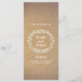 Hochzeitsprogramme mit Blumenkranz Programm (Vorderseite)