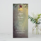 Hochzeitsprogramme mit roter Blumenlaterne Programm (Stehend Vorderseite)