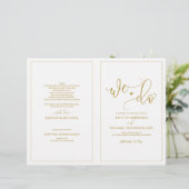Hochzeitsprogramme Moderne Bounce-Kalligrafie Gold (Stehend Vorderseite)