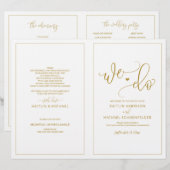 Hochzeitsprogramme Moderne Bounce-Kalligrafie Gold (Vorne/Hinten)
