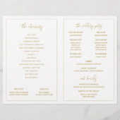 Hochzeitsprogramme Moderne Bounce Kalligraphie Gol (Rückseite)