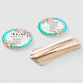 Hochzeitsprogramme Moderne rosa Aquamarine Goldpun Fächer (Non-assembled)