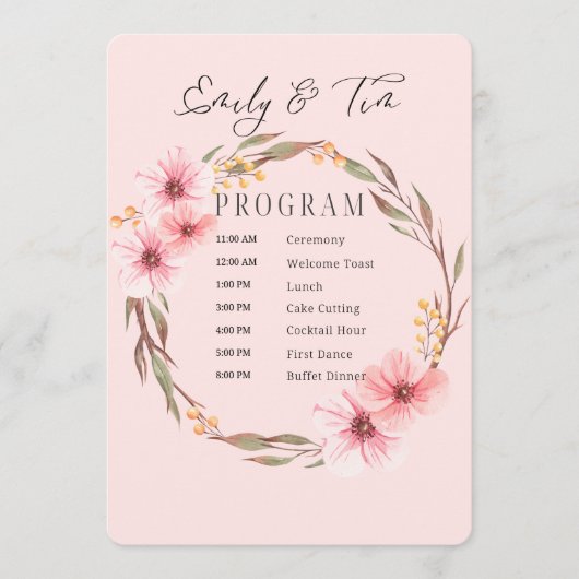 Hochzeitsprogramme Programm (Vorderseite)