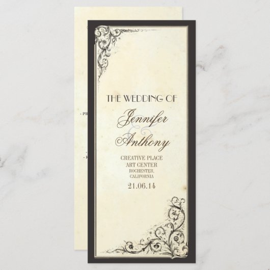 Hochzeitsprogramme Programm (Vorne/Hinten)