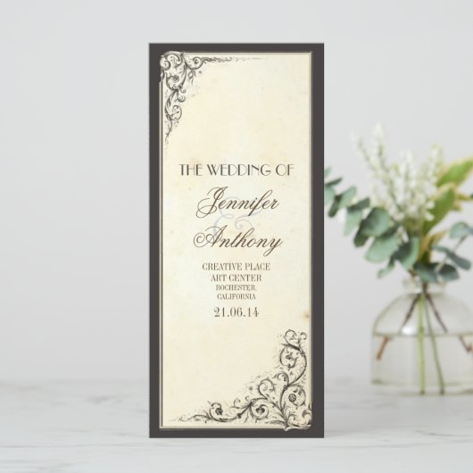 Hochzeitsprogramme Programm (Stehend Vorderseite)