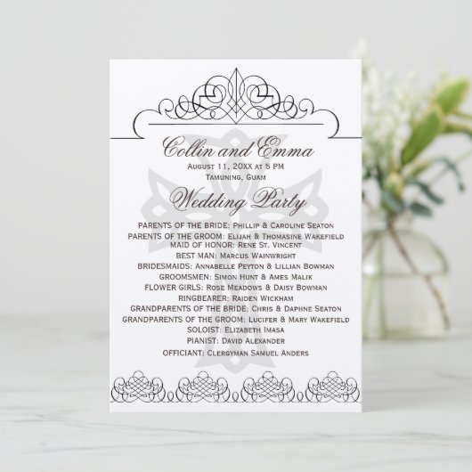 Hochzeitsprogramme Programm (Stehend Vorderseite)