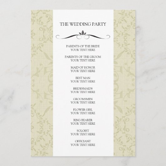 Hochzeitsprogramme Programm (Rückseite)