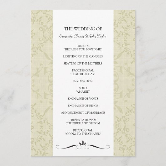 Hochzeitsprogramme Programm (Vorderseite)