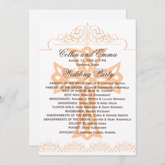 Hochzeitsprogramme Programm (Vorne/Hinten)