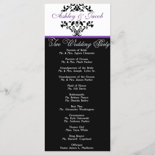 Hochzeitsprogramme Programm (Rückseite)