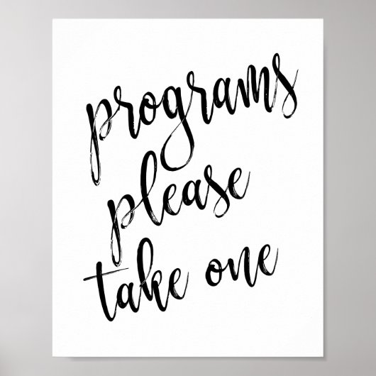 Hochzeitsprogramme Schwarz und Weiß 8x10 Zeichen Poster (Vorne)