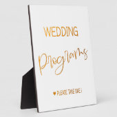 Hochzeitsprogramme signieren Gold Tabletop Plaque Fotoplatte (Seite)