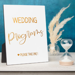 Hochzeitsprogramme signieren Gold Tabletop Plaque Fotoplatte