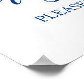 Hochzeitsprogramme signieren in Navy-Blue-Kalligra Poster (Ecke)