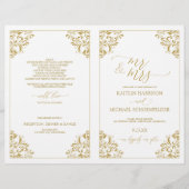 Hochzeitsprogramme Vintage elegante Kalligraphie-G (Vorderseite)