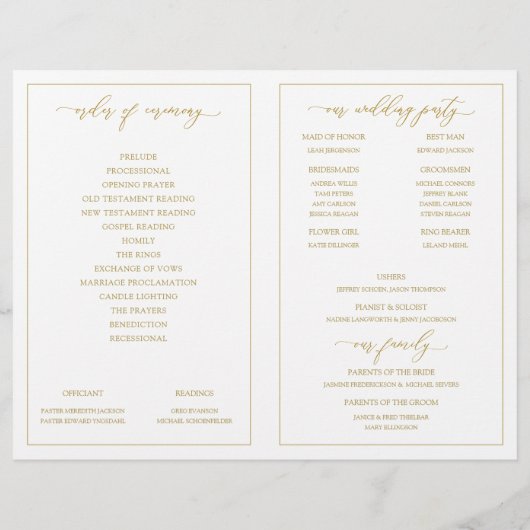 Hochzeitsprogramme Vintage elegante Kalligraphie-G (Rückseite)