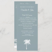 Hochzeitsprogramme von Dusty Blue Palm Tree Beach Programm (Vorne/Hinten)