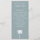 Hochzeitsprogramme von Dusty Blue Palm Tree Beach Programm (Vorderseite)
