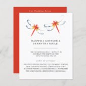 Hochzeitsprogramme Wasserfarbene Rote Libelle (Vorne/Hinten)