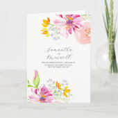 Hochzeitsprogramme Wasserfarbenflorale geklappt Programm (Vorderseite)