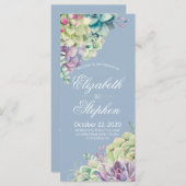 Hochzeitsprogramme Wasserfarbenkarte Sukkulente Pf Programm (Vorne/Hinten)