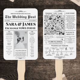 Hochzeitsprogramme Zeitung mit Timeline, Hochzeit Fächer