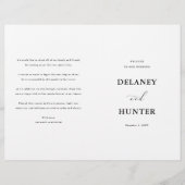 Hochzeitsprogrammheft im minimalistischen Design Flyer (Vorne)