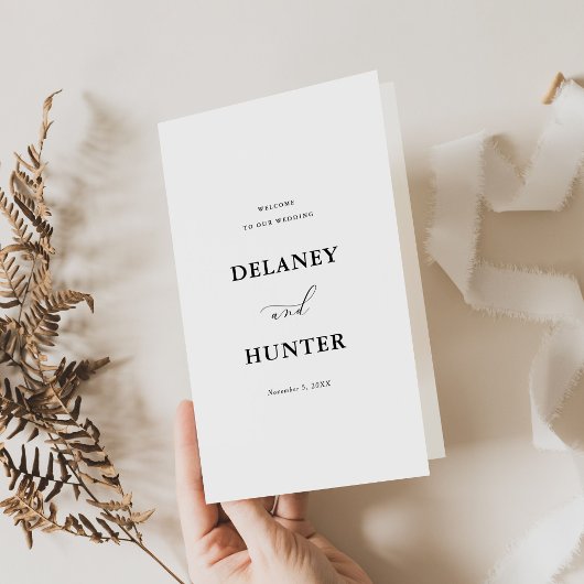 Hochzeitsprogrammheft im minimalistischen Design Flyer