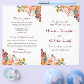 Hochzeitsprogrammhefte mit Herbstblumen, Orange Pi Flyer (Einzeln)