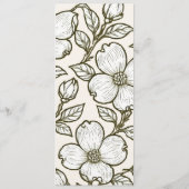 Hochzeitsprogrammkarte North Carolina Dogwood Programm (Rückseite)