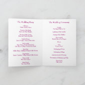 Hochzeitsprogrammkarte - Rosa Orchideensammlung Programm (Innenseite)