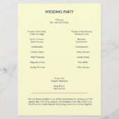 Hochzeitsprogrammkarte 'Vintage Vibes' Programm (Rückseite)