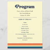 Hochzeitsprogrammkarte 'Vintage Vibes' Programm (Vorderseite)