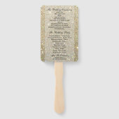 Hochzeitsprogrammlüfter - Gold Glitzer Fab Fächer (Rückseite)