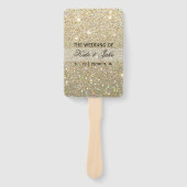 Hochzeitsprogrammlüfter - Gold Glitzer Fab Fächer (Vorderseite)