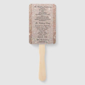 Hochzeitsprogrammlüfter - Rose Gold Glitzer Fab Fächer (Rückseite)