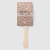 Hochzeitsprogrammlüfter - Rose Gold Glitzer Fab Fächer (Vorderseite)
