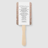 Hochzeitsprogrammlüfter - Rose Gold Heart Glitzer  Fächer (Rückseite)