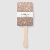 Hochzeitsprogrammlüfter - Rose Gold Heart Glitzer  Fächer (Vorderseite)