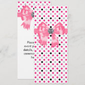 Hochzeitsprogrammvorlage mit rosa-schwarzen Tupfen Programm (Vorne/Hinten)